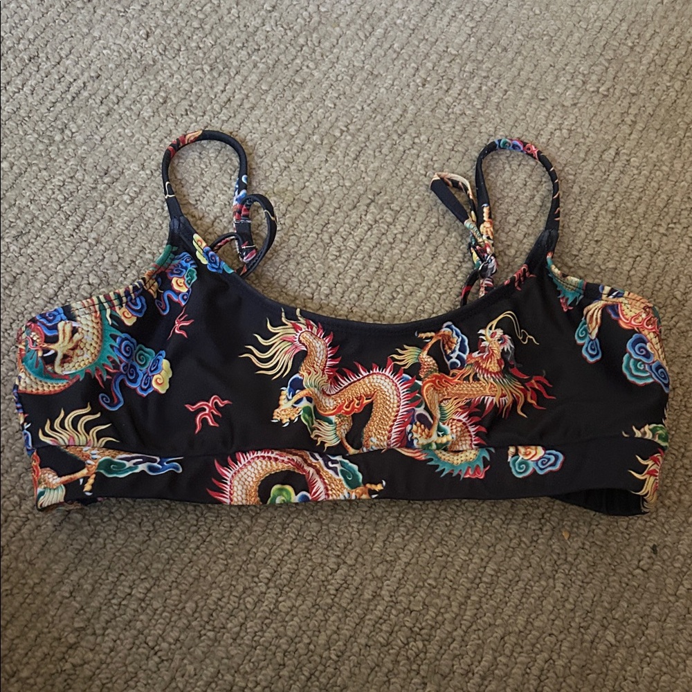 SHEIN Black Bralette with Colorful Print